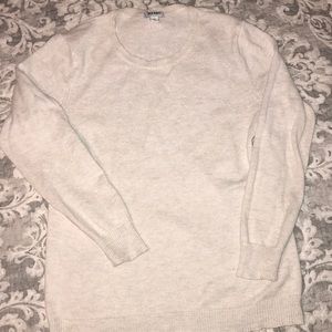 Oatmeal colored crew neck sweater